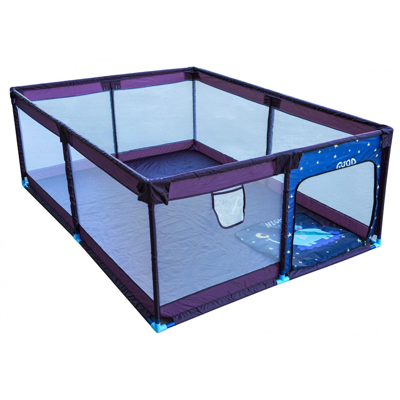 Soft Rectangle Baby Ohrádka Noční slon