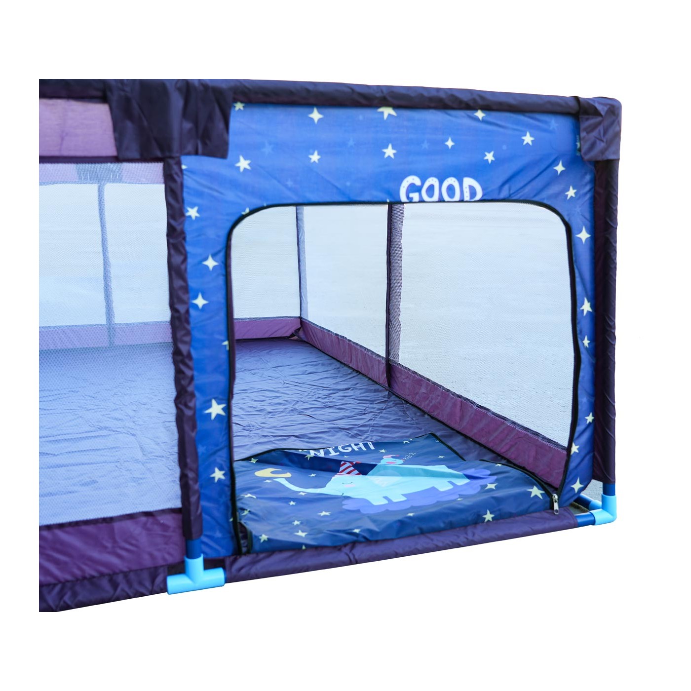 Soft Rectangle Baby Ohrádka Noční slon