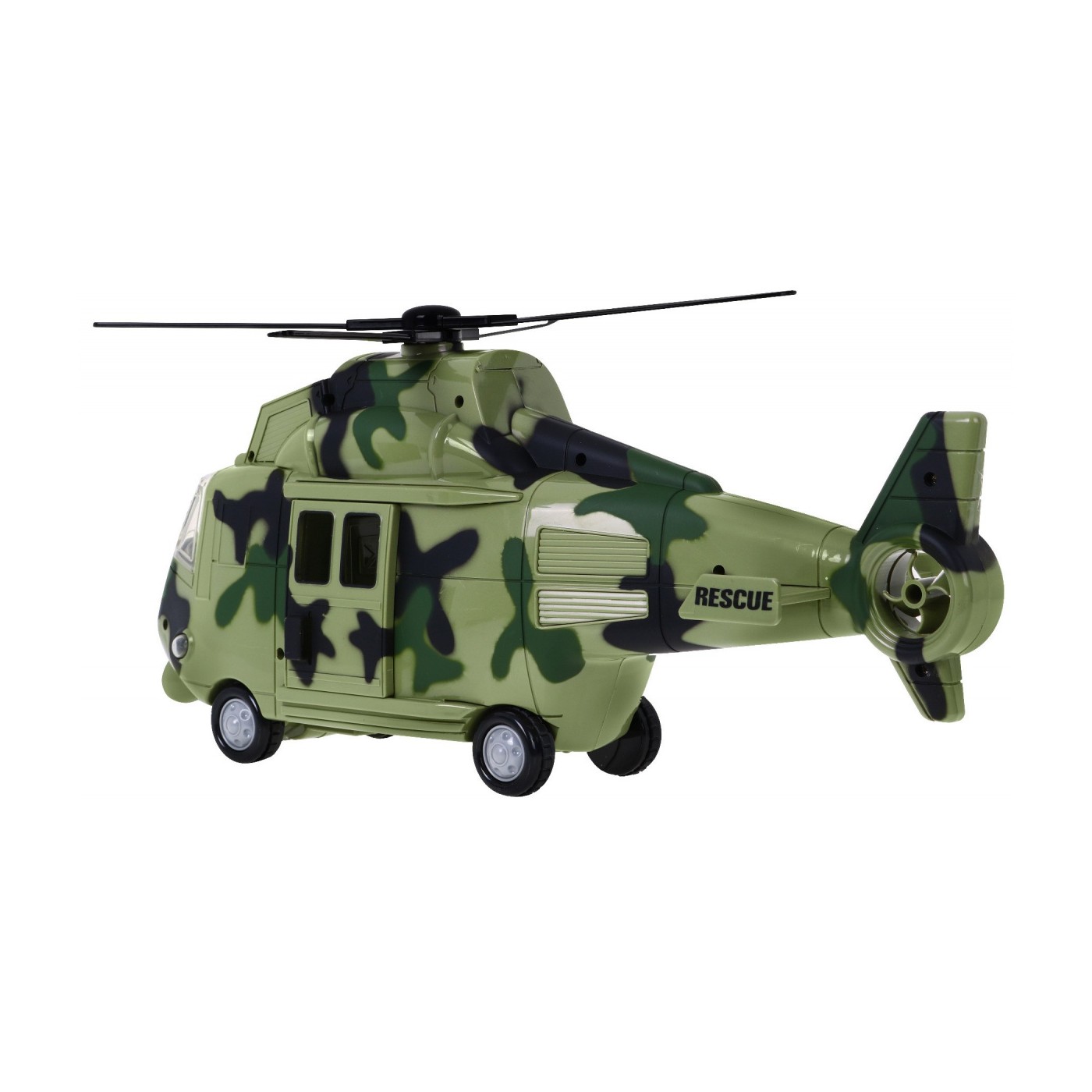 Vojenská dětská helikoptéra 3+ světle zelená + interaktivní zvuky světla + pohyblivé prvky
