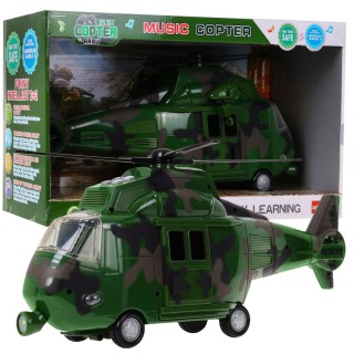 Vojenská helikoptéra se zvuky zelená