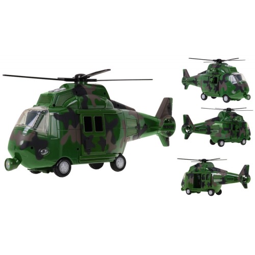 Vojenská helikoptéra se zvuky zelená