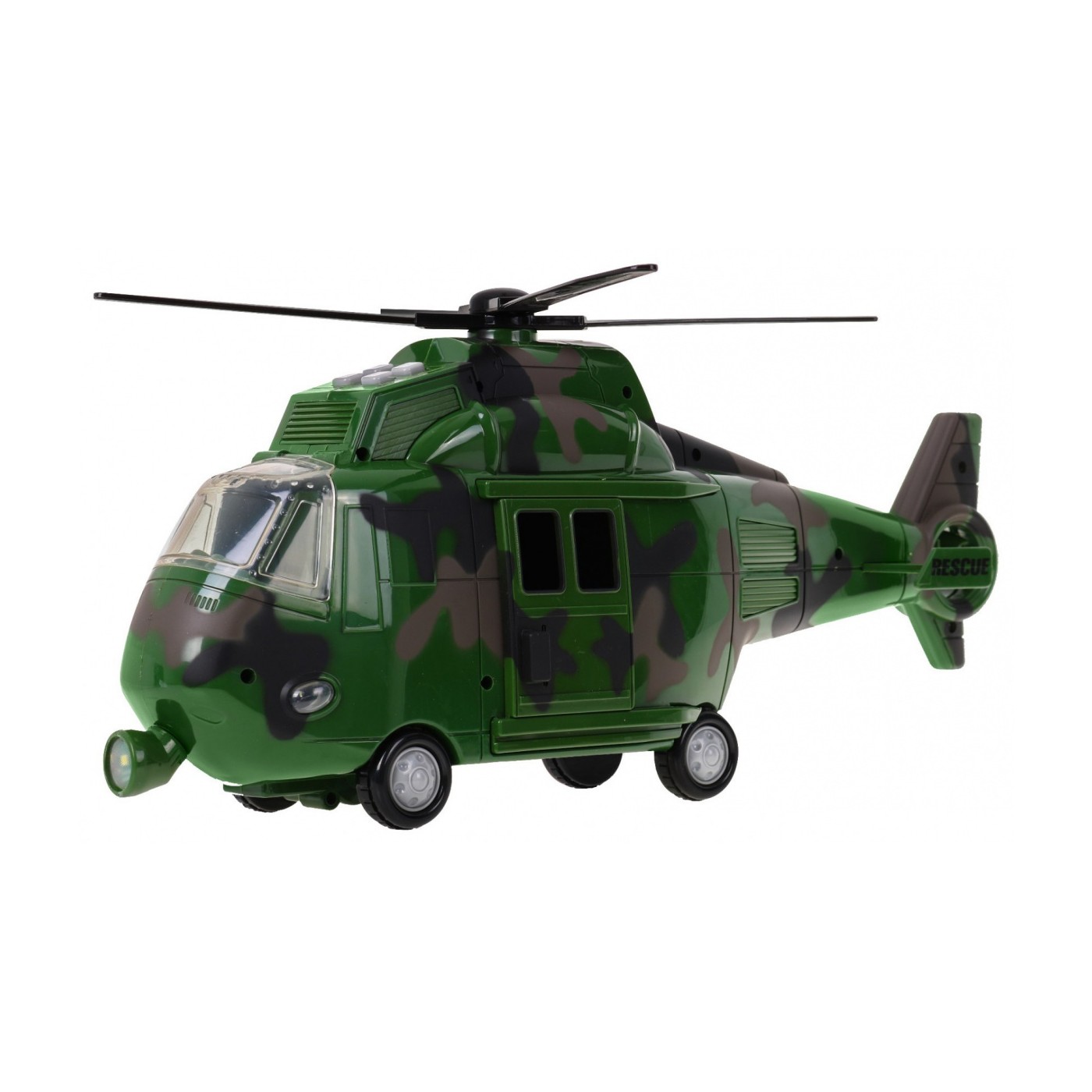 Vojenská helikoptéra se zvuky zelená