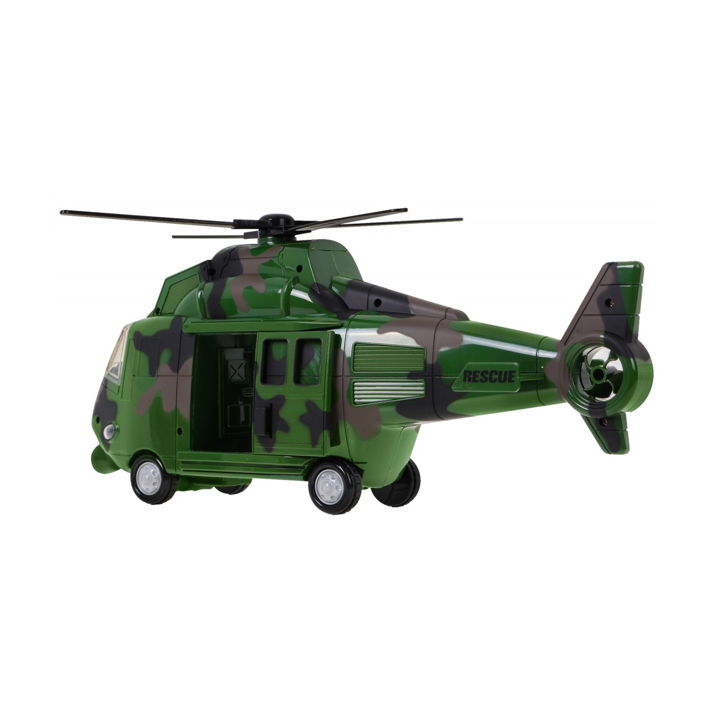 Vojenská helikoptéra se zvuky zelená