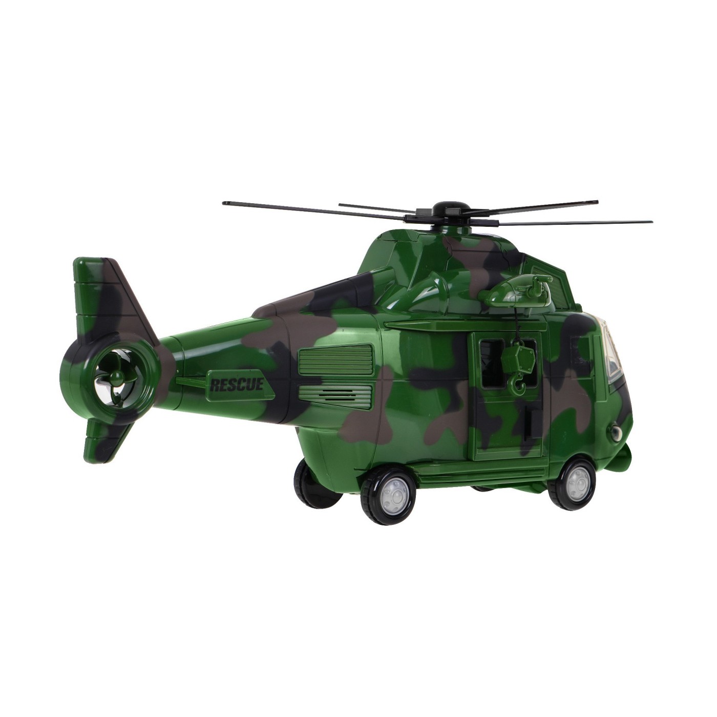 Vojenská helikoptéra se zvuky zelená