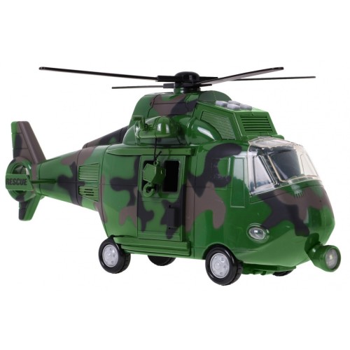 Vojenská helikoptéra se zvuky zelená