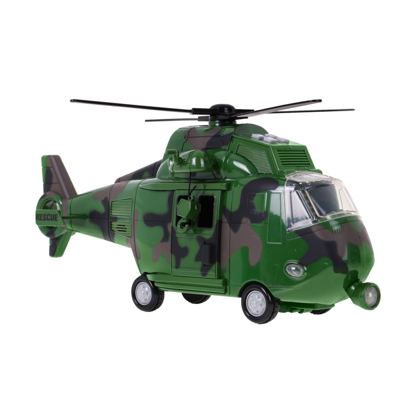 Vojenská helikoptéra se zvuky zelená