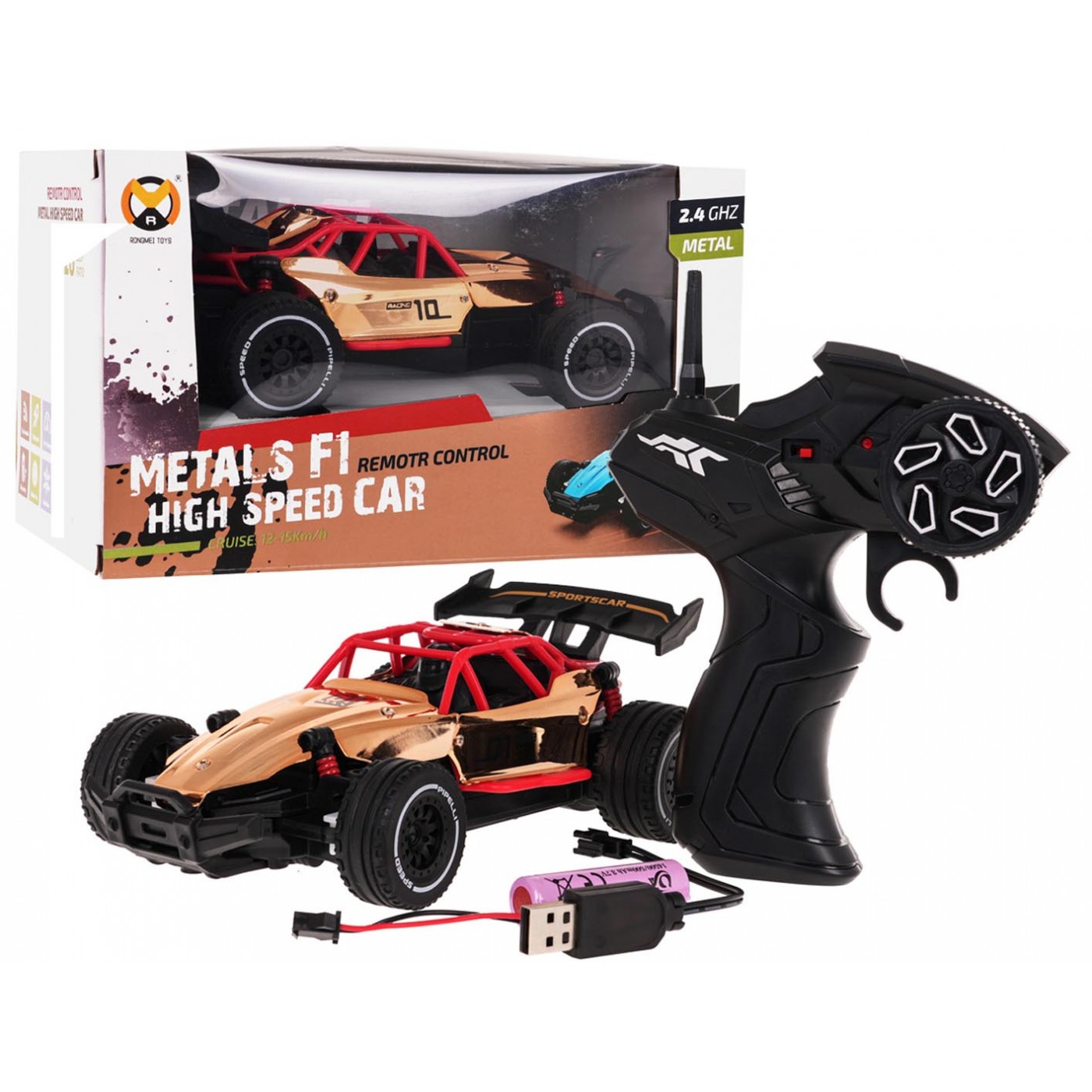 Kovové auto RACING 01 Gold R/C