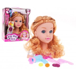 Blond stylingová hlava + příslušenství