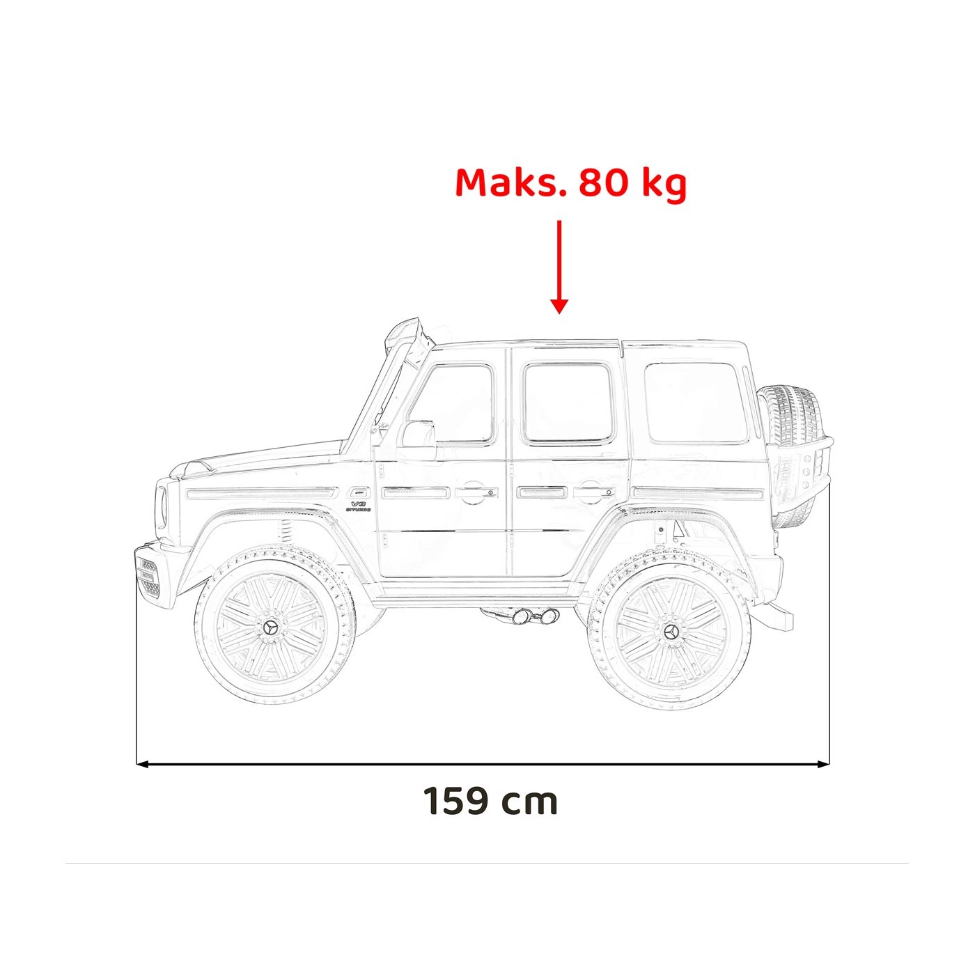 Vozidlo Mercedes Benz G63 AMG XXL MP4 Red