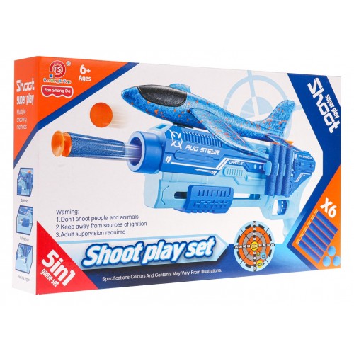 Odpalovač letadel 5v1 Pistole Blue
