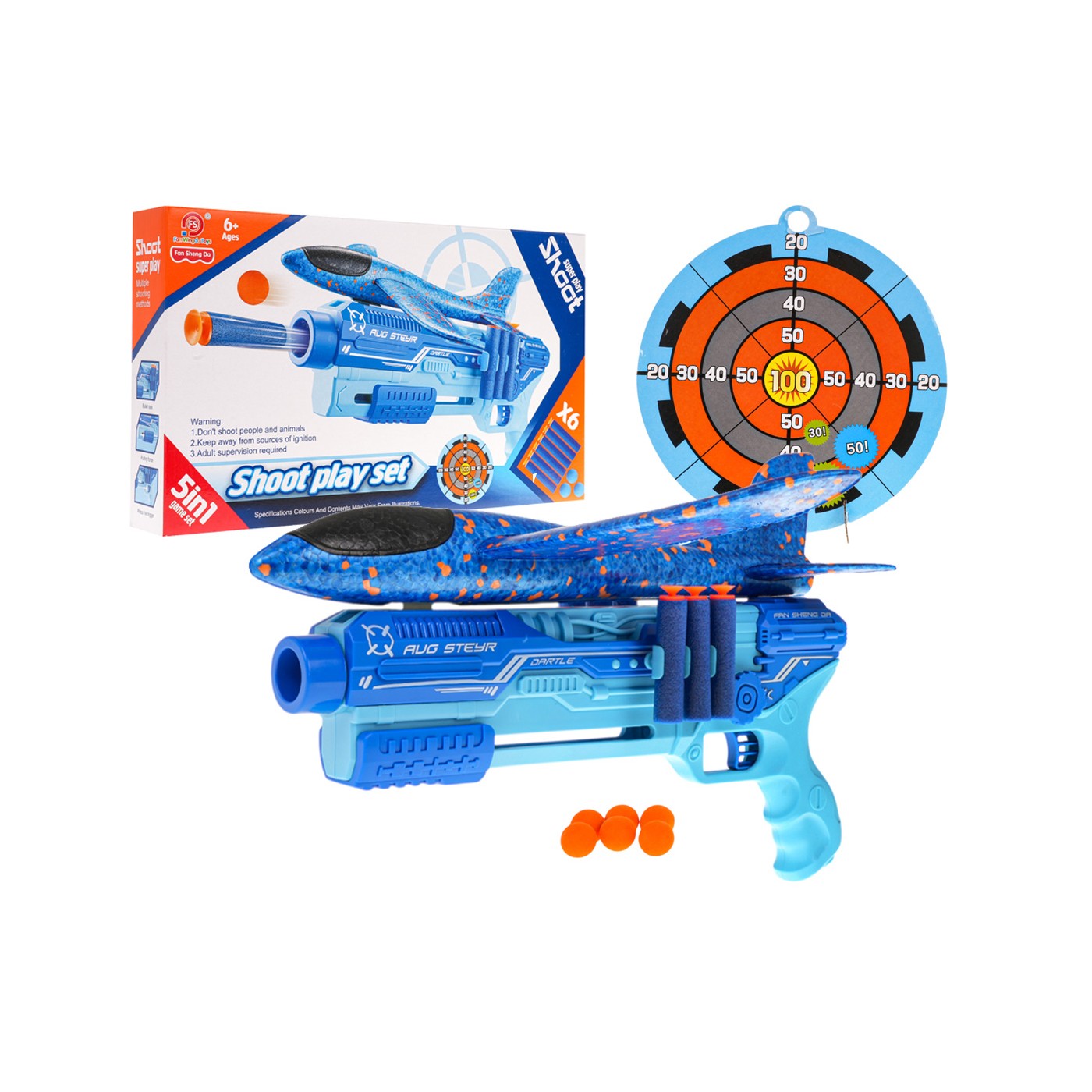 Odpalovač letadel 5v1 Pistole Blue