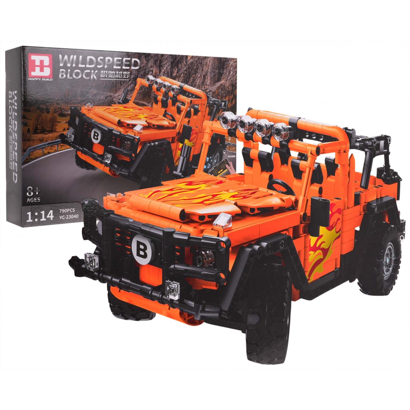 Červená sada Off-Road Car Block Set R/C 790 kusů.