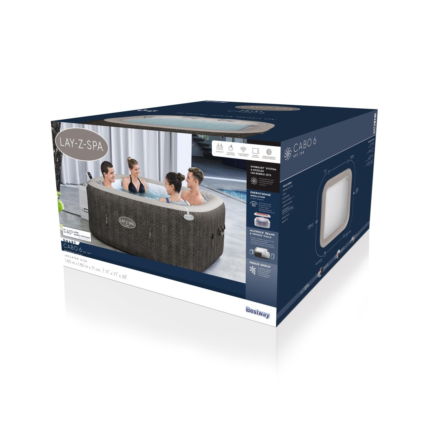 Lay-Z-Spa Cabo SMART HydroJet Jacuzzi BESTWAY