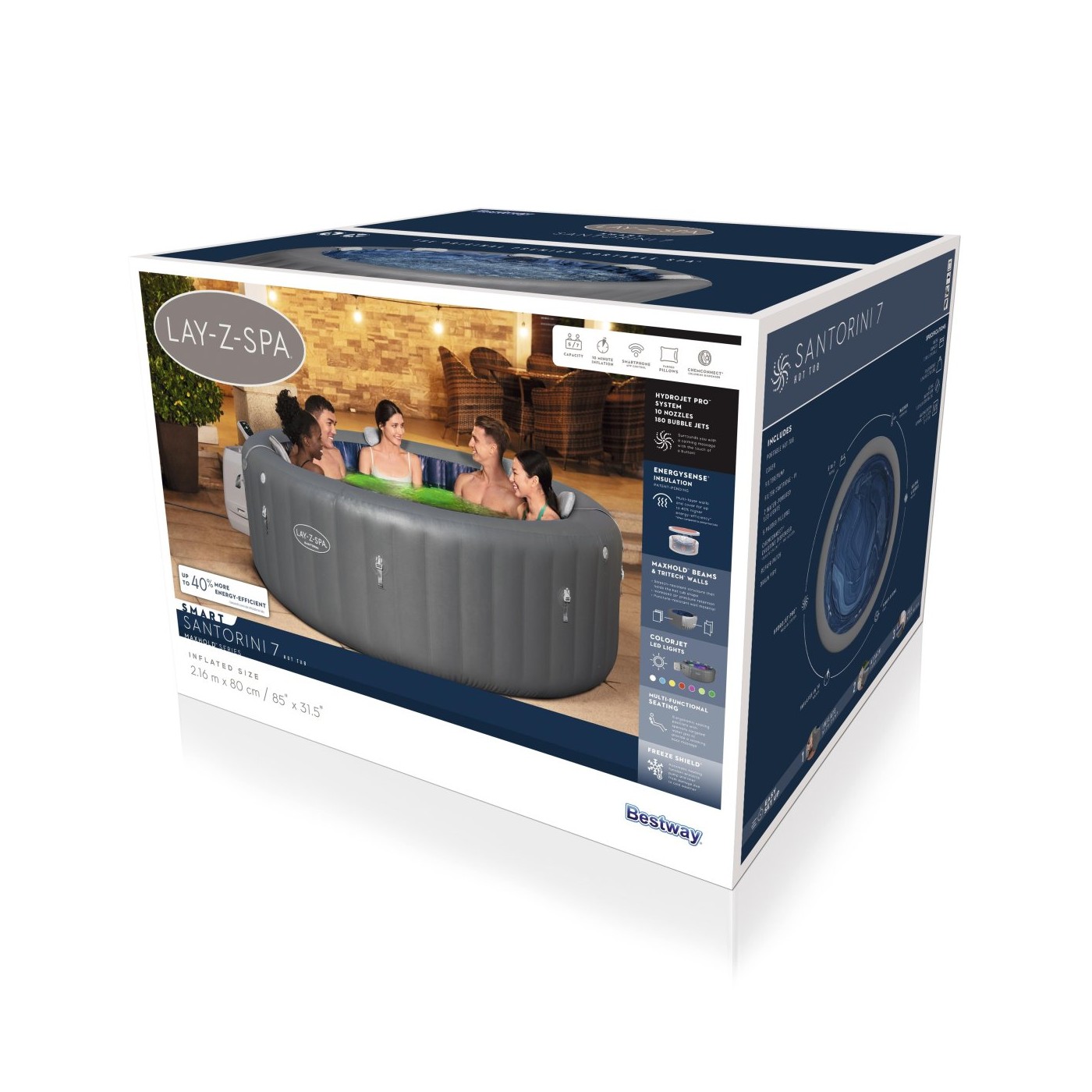 Lay-Z-Spa Santorini SMART HydroJet PRO Jacuzzi BESTWAY