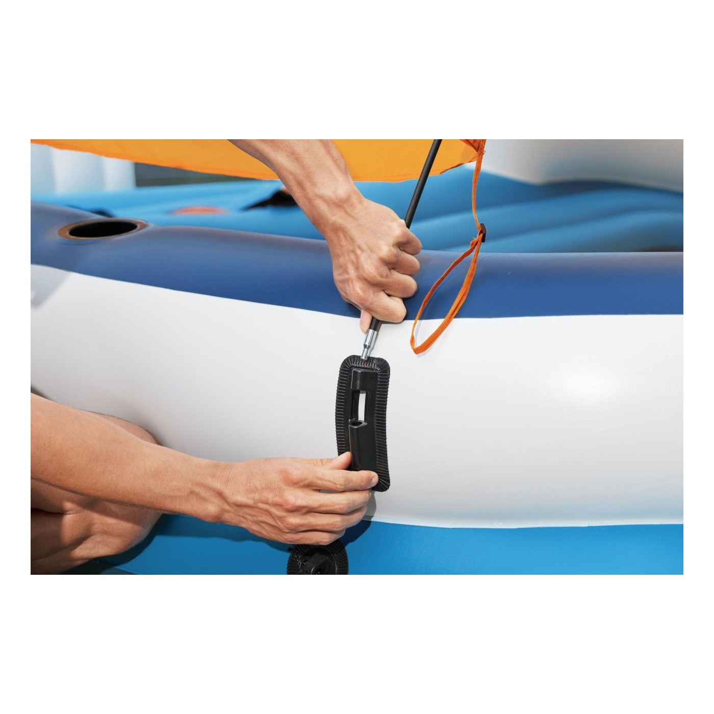 Velký ležák na plavání pro 6 oso BESTWAY 373x264x73cm + Kšilt + Termo taška + Sítkované dno + Opěradla