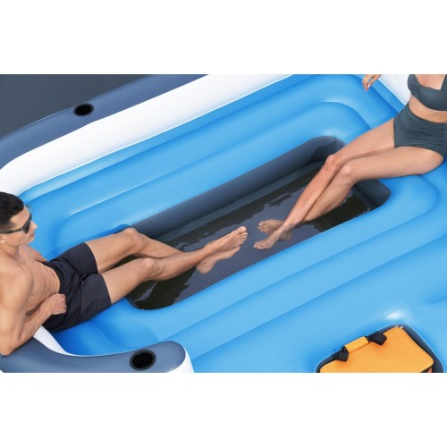 Velký ležák na plavání pro 6 oso BESTWAY 373x264x73cm + Kšilt + Termo taška + Sítkované dno + Opěradla