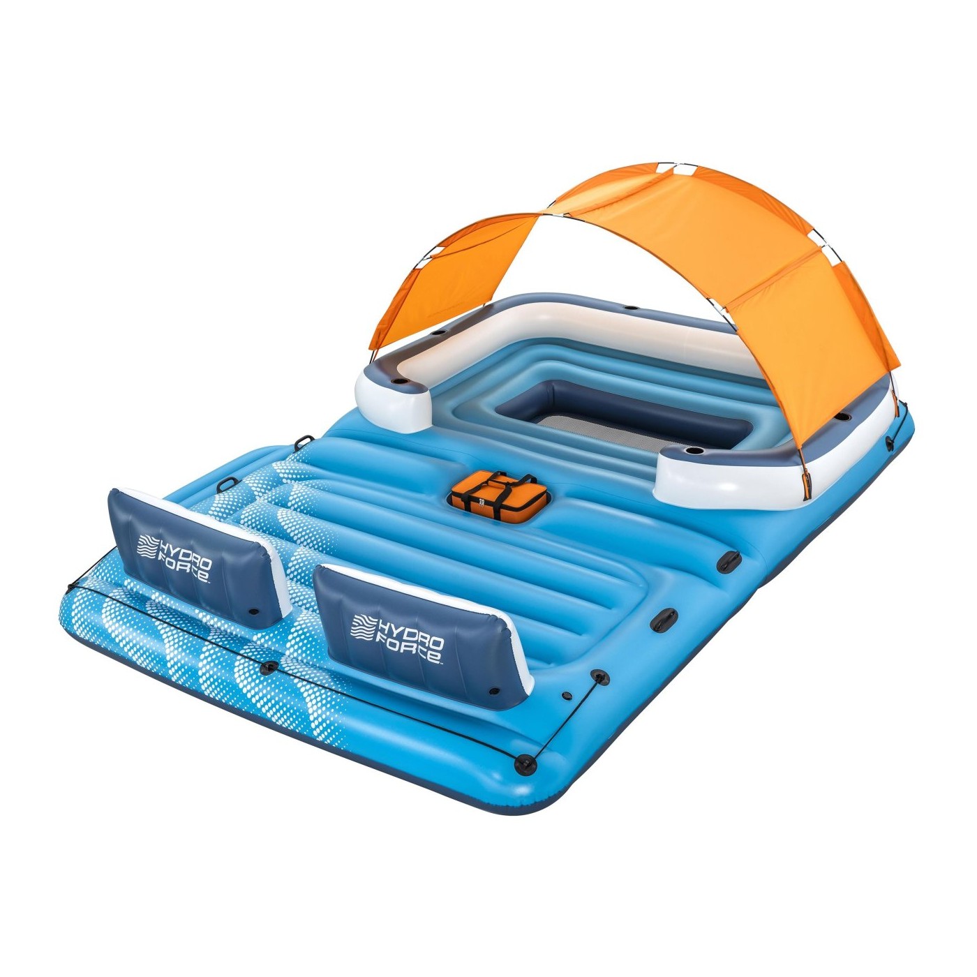 Velký ležák na plavání pro 6 oso BESTWAY 373x264x73cm + Kšilt + Termo taška + Sítkované dno + Opěradla