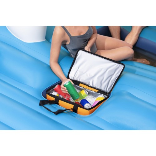 Velký ležák na plavání pro 6 oso BESTWAY 373x264x73cm + Kšilt + Termo taška + Sítkované dno + Opěradla