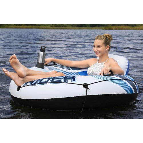 BESTWAY 135cm nafukovací plavecká matrace Rapid Rider Opěradlo Síťované spodní držáky nápojů
