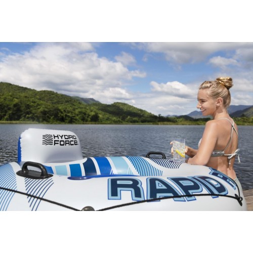 BESTWAY 135cm nafukovací plavecká matrace Rapid Rider Opěradlo Síťované spodní držáky nápojů