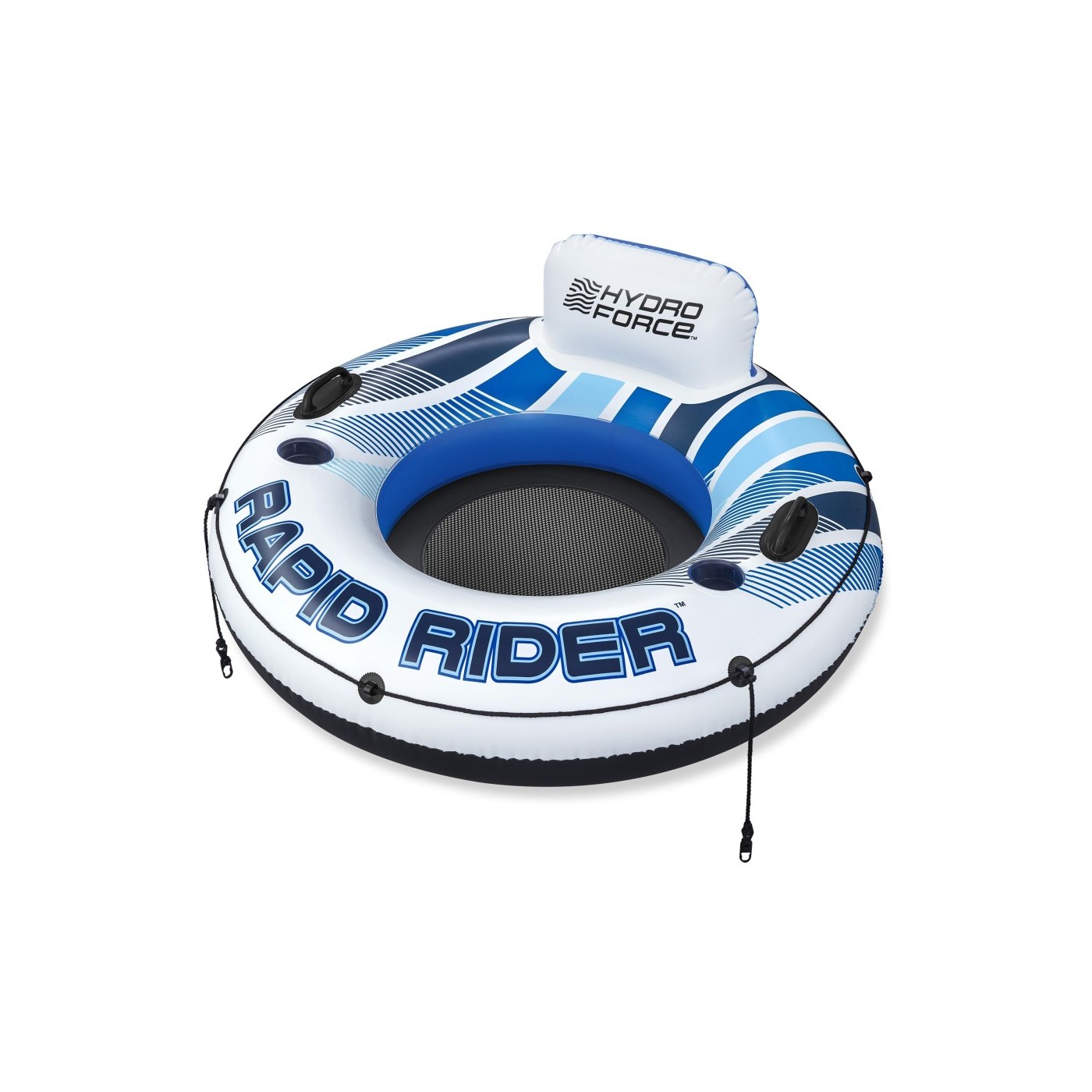 BESTWAY 135cm nafukovací plavecká matrace Rapid Rider Opěradlo Síťované spodní držáky nápojů