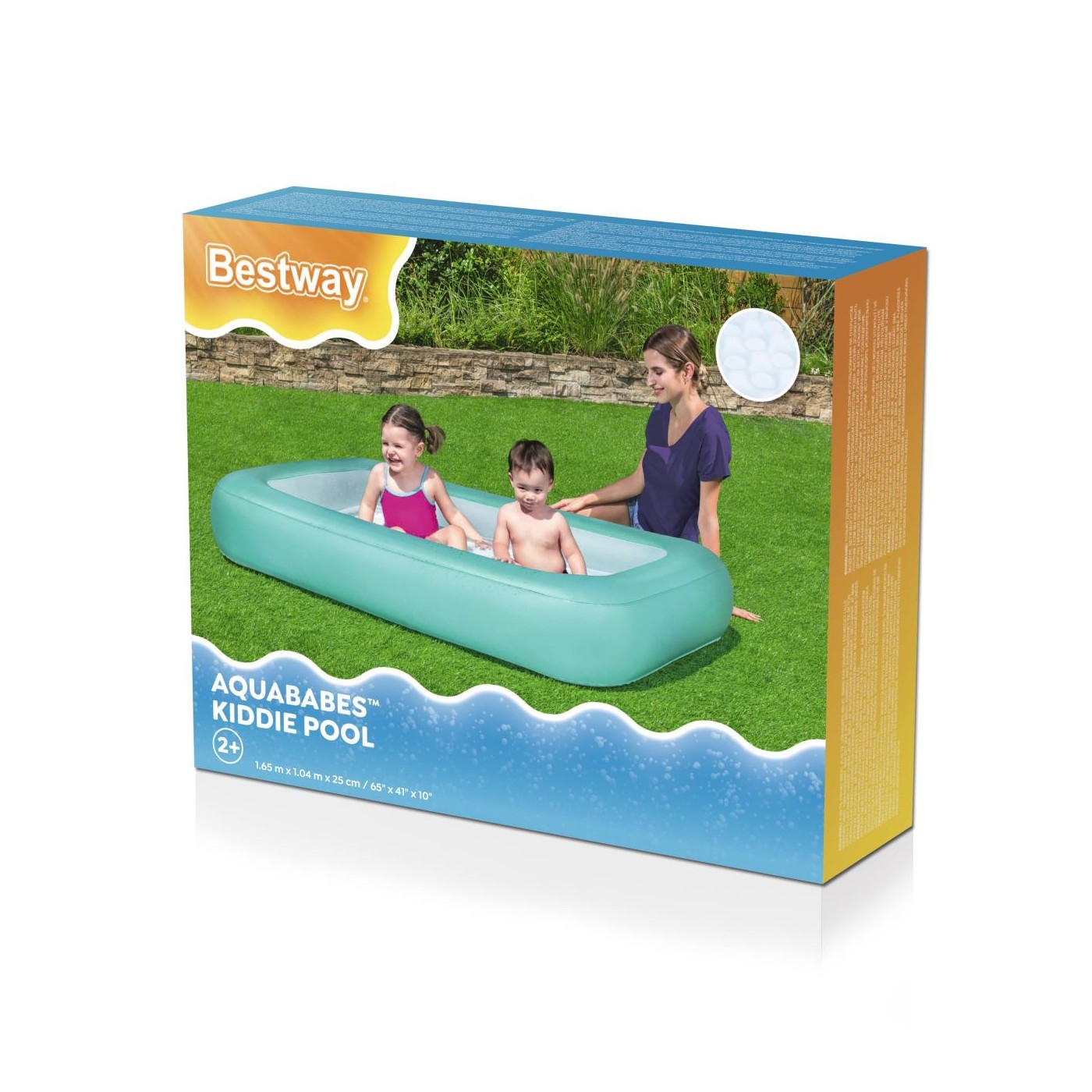 Dětský nafukovací bazén 2+ BESTWAY obdélníkový 165x104x25cm + nafukovací dno