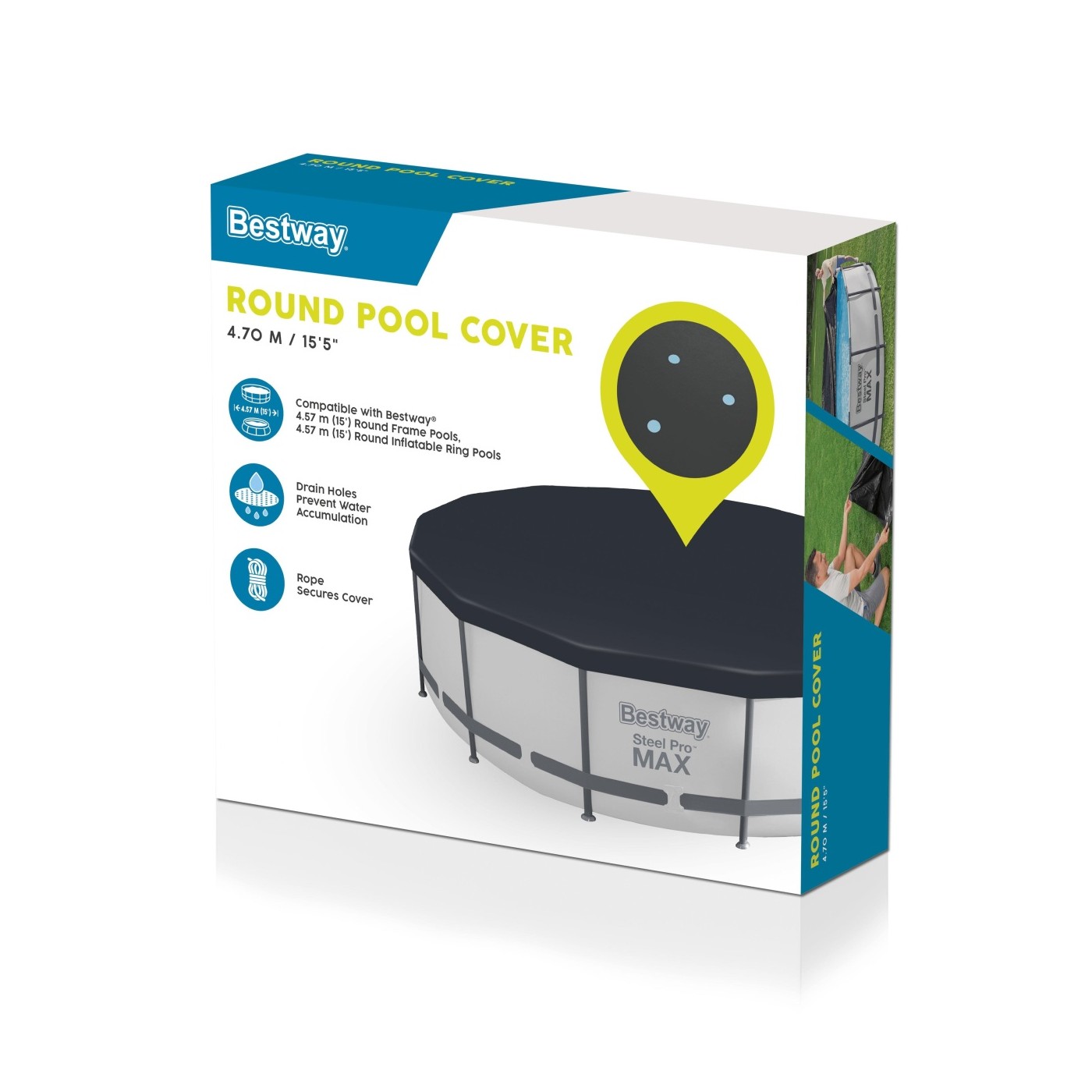 Kryt 470 cm pro 457-460 cm/15 stop BESTWAY Rack a Panel Pool