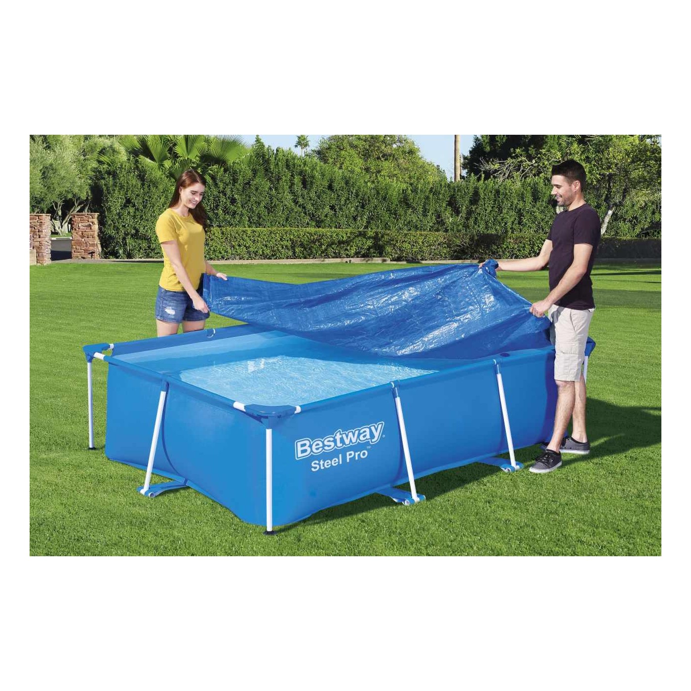 Kryt 264x174cm pro BAZÉN s ocelovým rámem 259x170x61cm BESTWAY