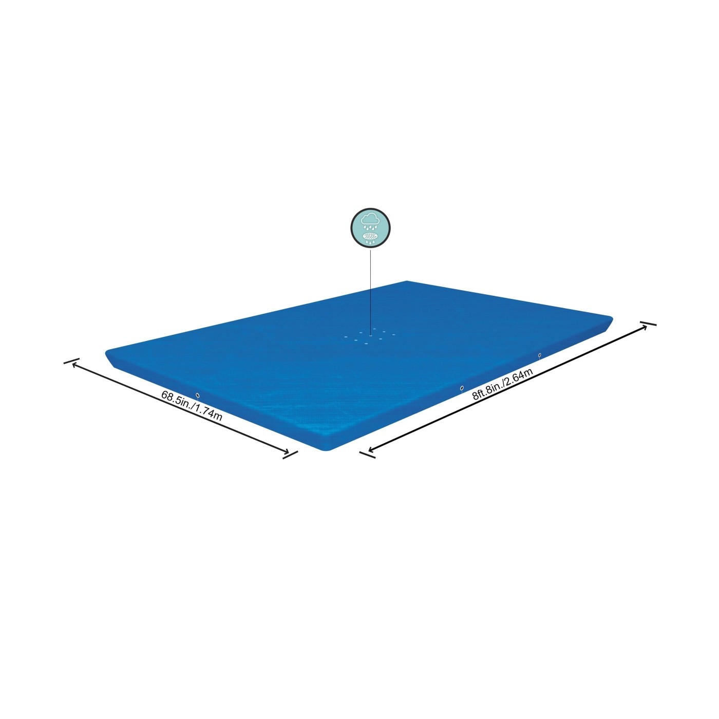 Kryt 264x174cm pro BAZÉN s ocelovým rámem 259x170x61cm BESTWAY