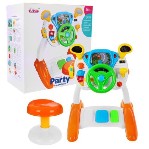Interaktivní automobilový simulátor pro děti 3+ Zvuky světla + Kokpit + Volant+ Pedály + Stolek