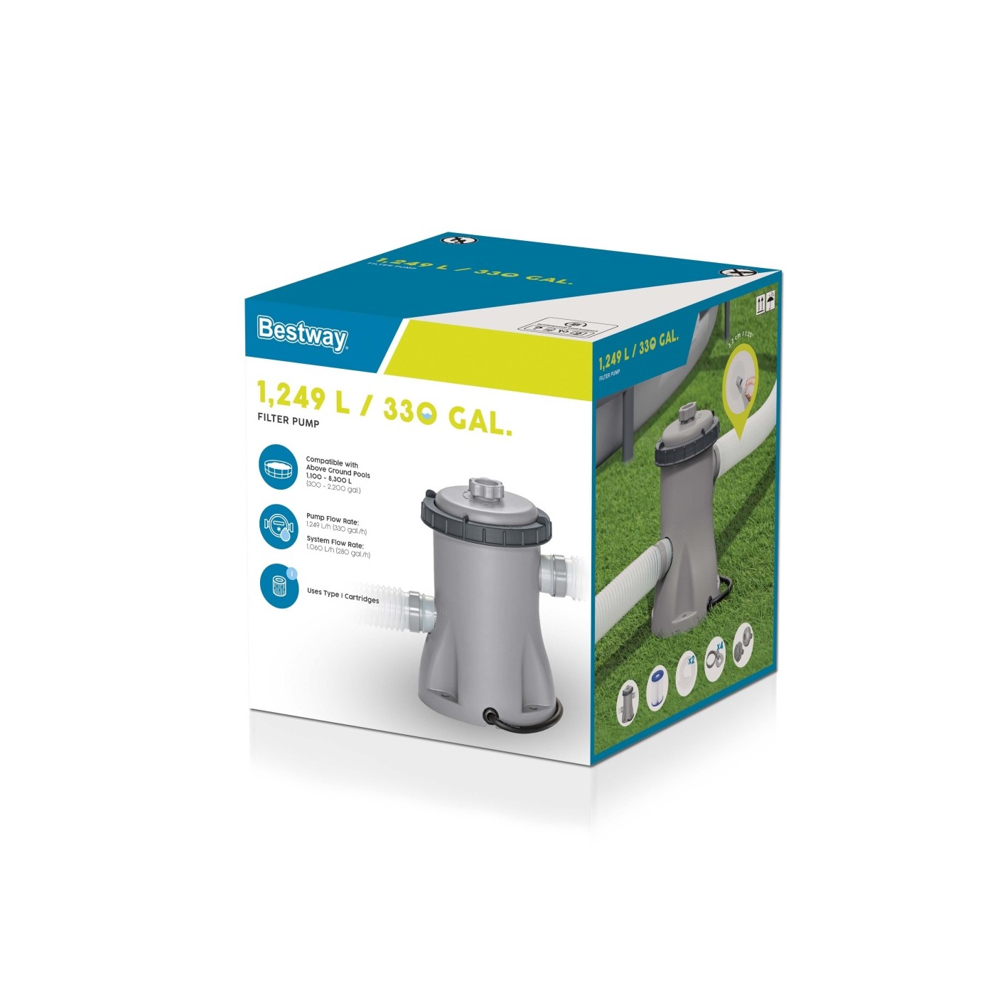 Filtrační bazénové čerpadlo 1249l/h BESTWAY + vyměnitelný filtr I