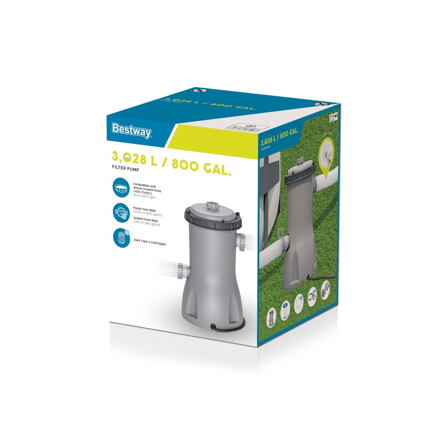 BESTWAY 3028L/h Filtrační bazénové čerpadlo + vyměnitelný filtr II