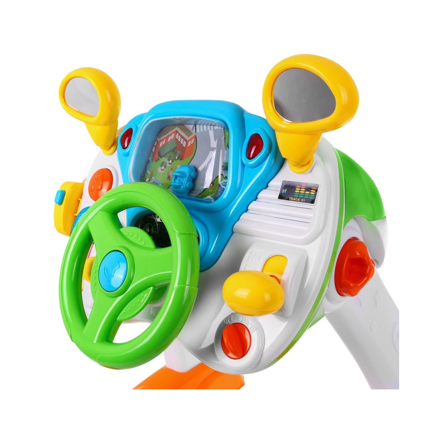 Interaktivní automobilový simulátor pro děti 3+ Zvuky světla + Kokpit + Volant+ Pedály + Stolek