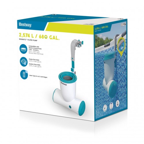 Bazénové čerpadlo s odpěňovačem Skimatic FlowClear 2574l/h BESTWAY + náhradní filtr