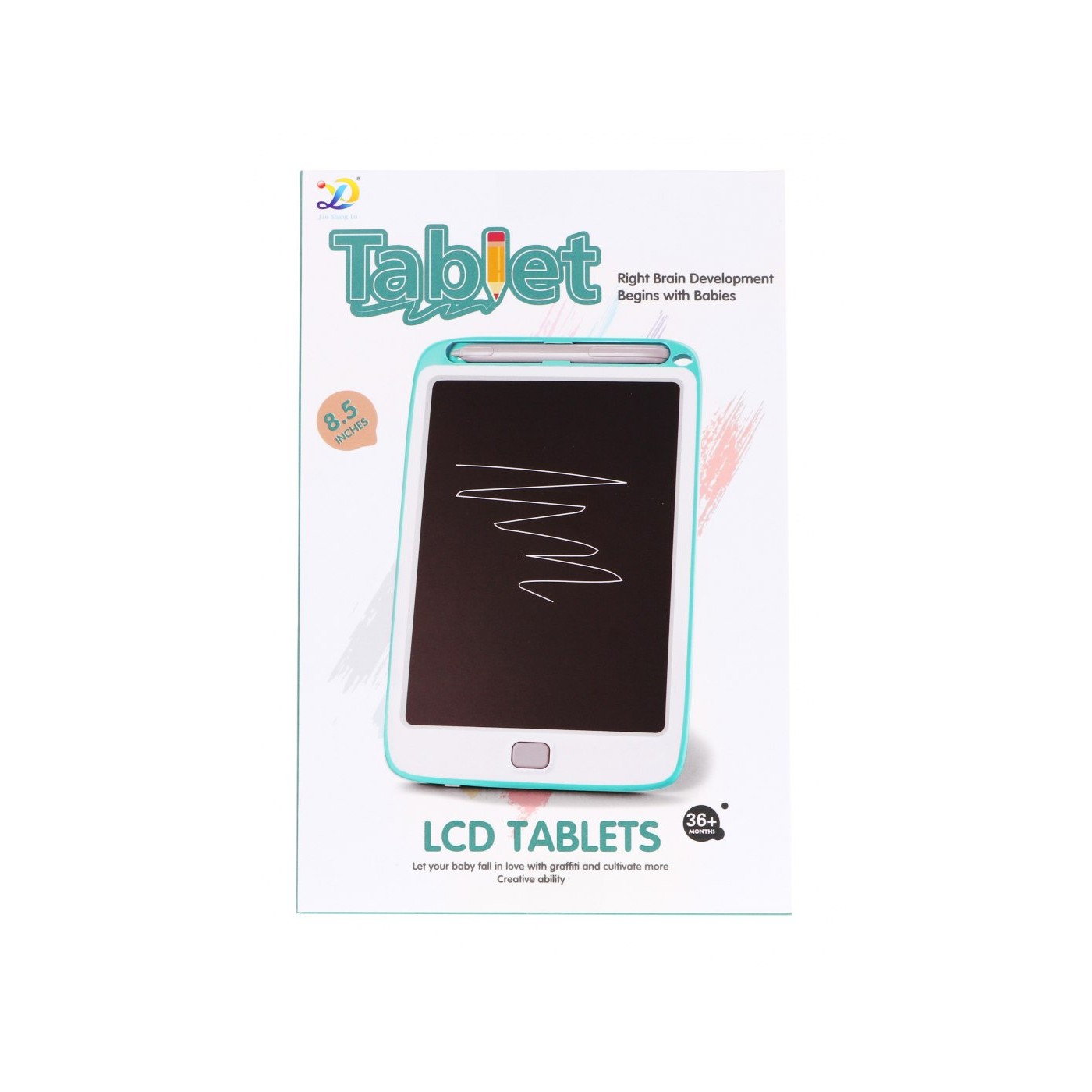 Dětský kreslící tablet 3+ kreativní hračka + stylus + mazací tlačítko + barevné kresby