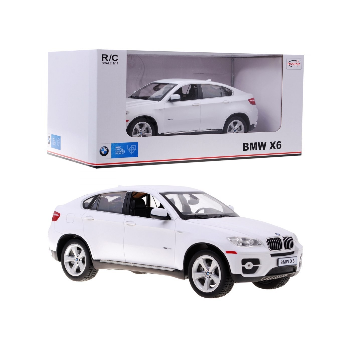 BMW X6 bílý RASTAR model 1:14 Dálkové ovládání Auto SUV + 2,4 GHz dálkové ovládání