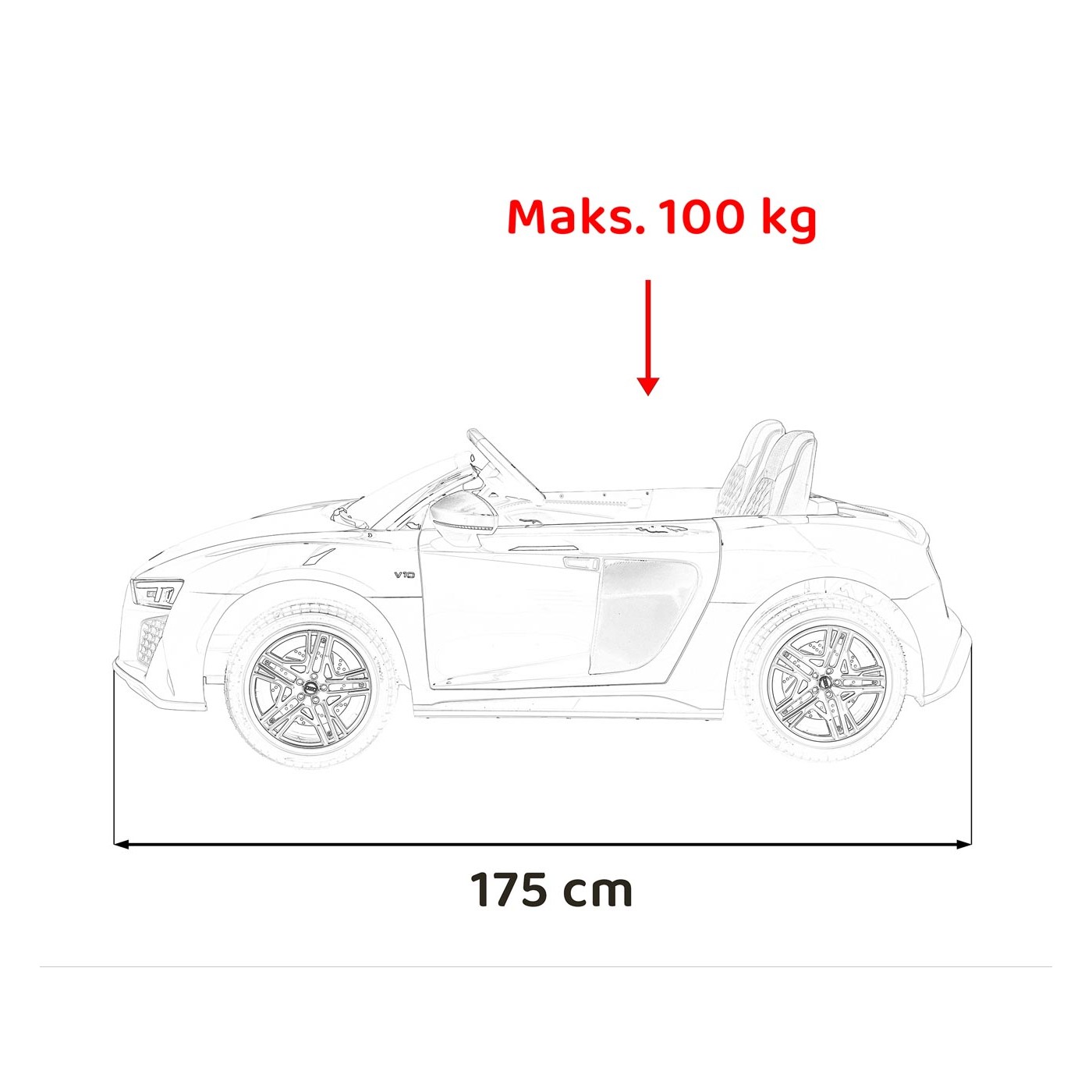 Vůz Audi Spyder R8 LIFT STRONG Bílý