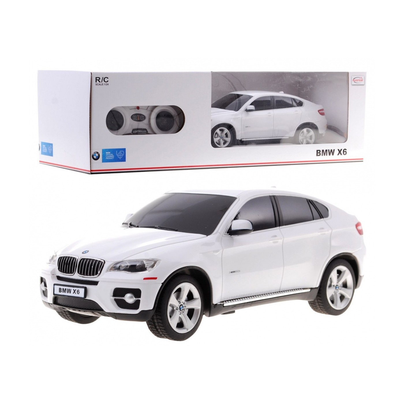 BMW X6 bílý RASTAR model 1:24 Dálkové ovládání Auto SUV + dálkové ovládání