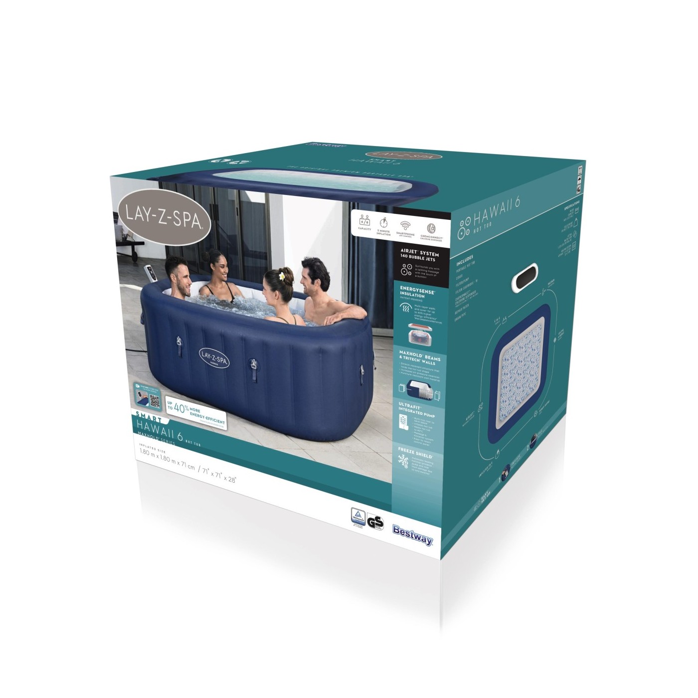 Lay-Z-Spa HAWAII SMART Air Jet Jacuzzi BESTWAY