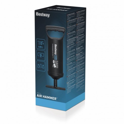 Ruční pístová pumpa BESTWAY 0,85 L/cyklus + 3 špičky + flexibilní váza