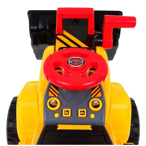 Bateriový buldozer pro děti Jezddítko + Helma + Pohyblivá lžíce + Zvuky