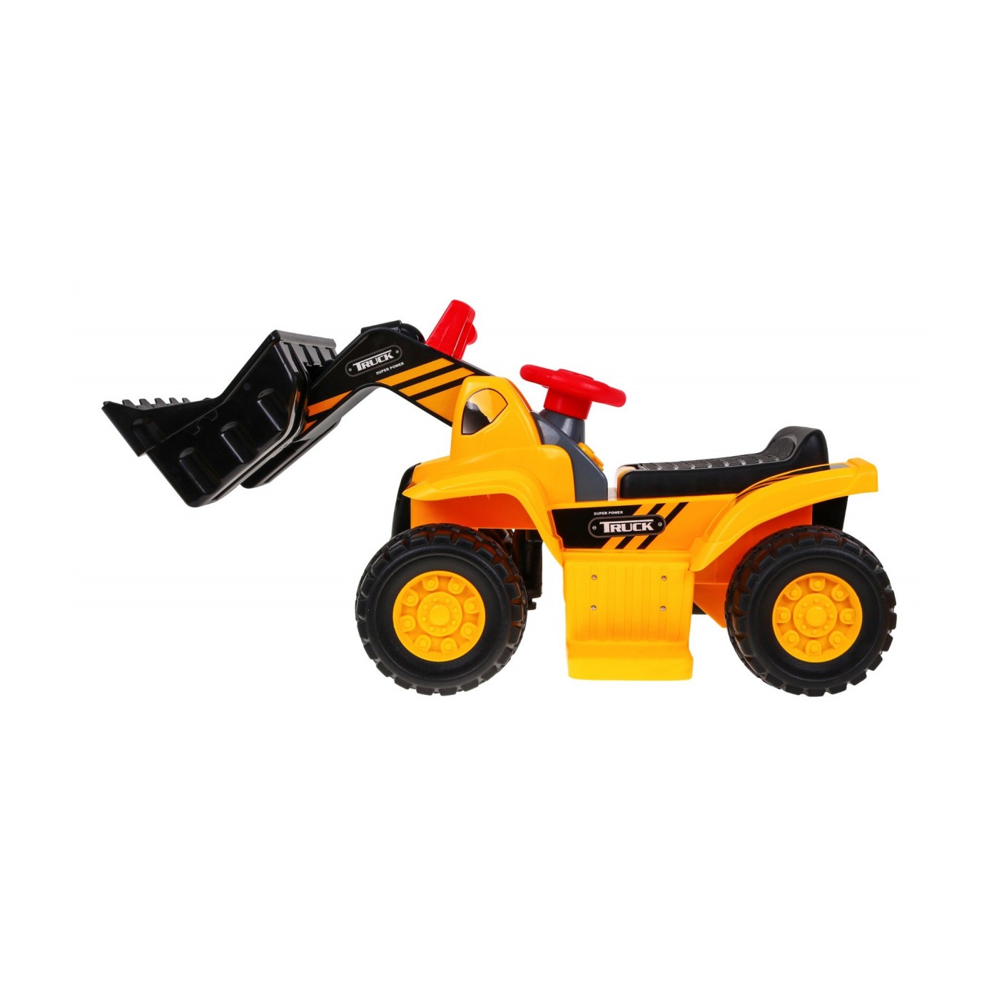 Bateriový buldozer pro děti Jezddítko + Helma + Pohyblivá lžíce + Zvuky