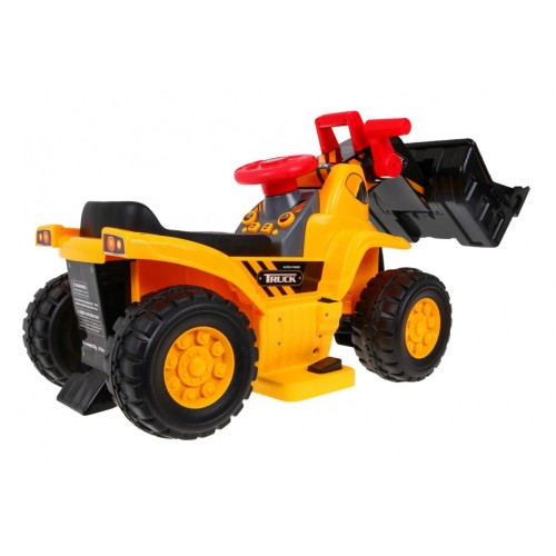 Bateriový buldozer pro děti Jezddítko + Helma + Pohyblivá lžíce + Zvuky