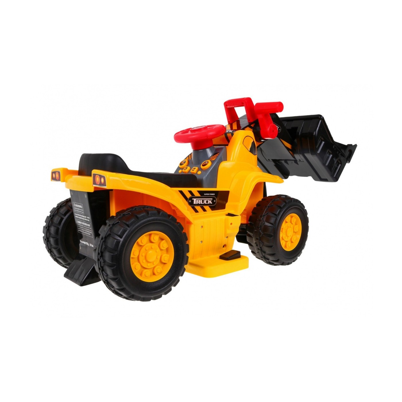 Bateriový buldozer pro děti Jezddítko + Helma + Pohyblivá lžíce + Zvuky