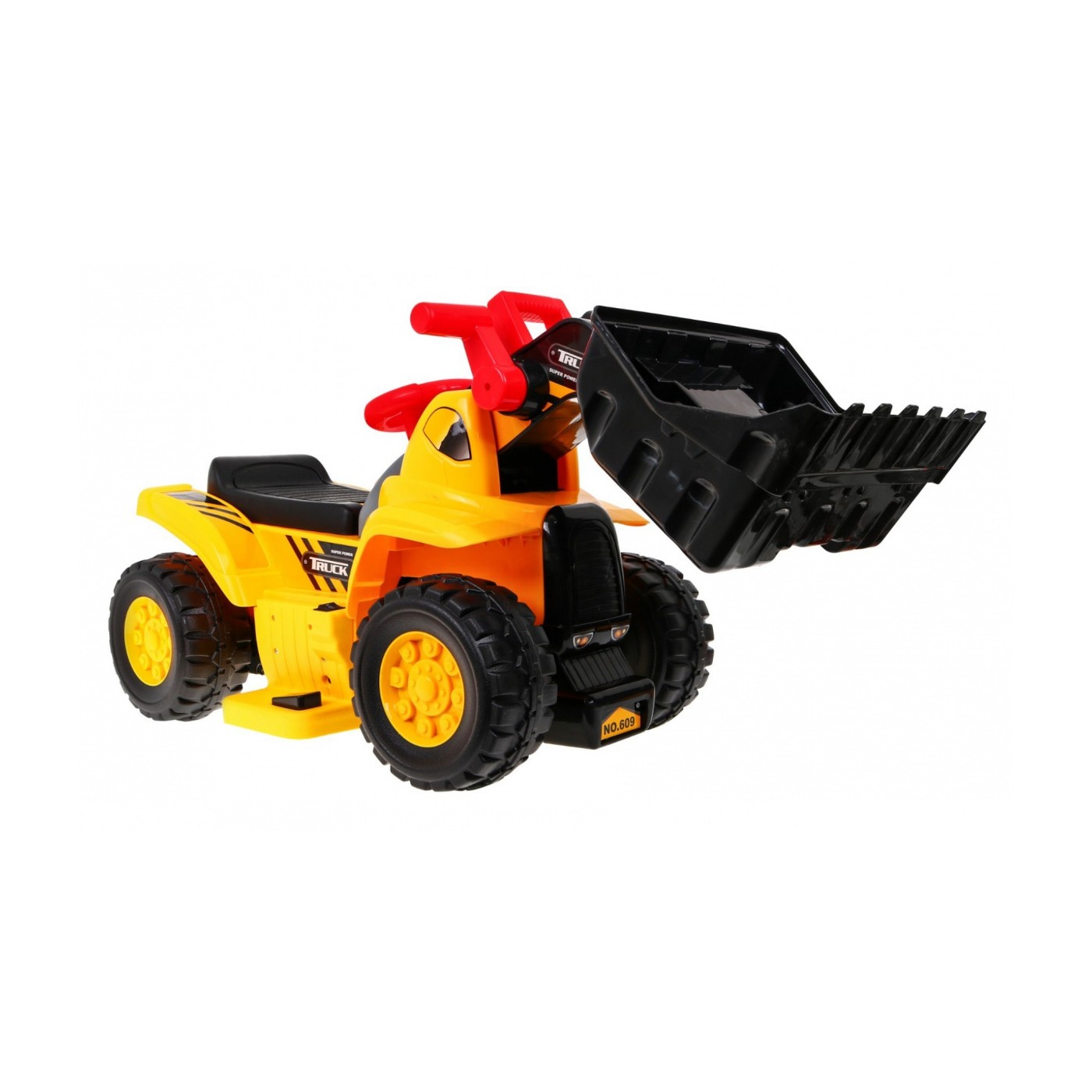 Bateriový buldozer pro děti Jezddítko + Helma + Pohyblivá lžíce + Zvuky