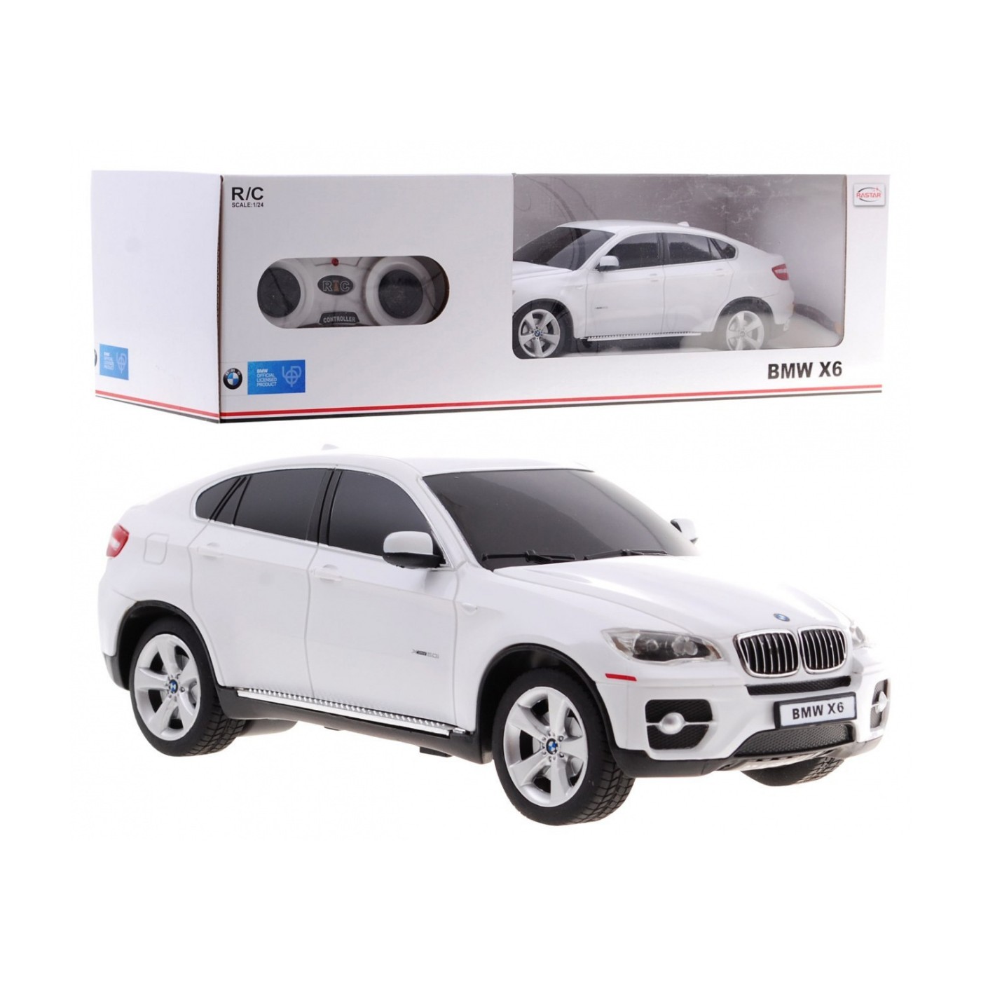 BMW X6 bílý RASTAR model 1:24 Dálkové ovládání Auto SUV + dálkové ovládání