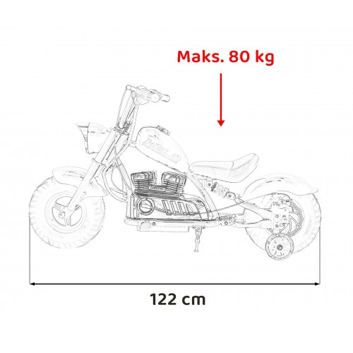 Vozidlo Motocykl Chopper Warrior Pink