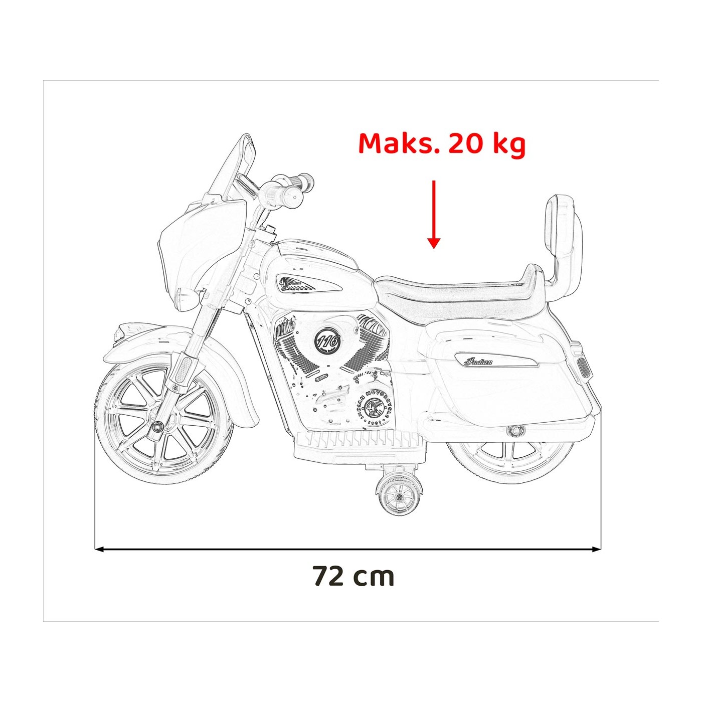 Vozidlo Chopper INDIAN Bílý