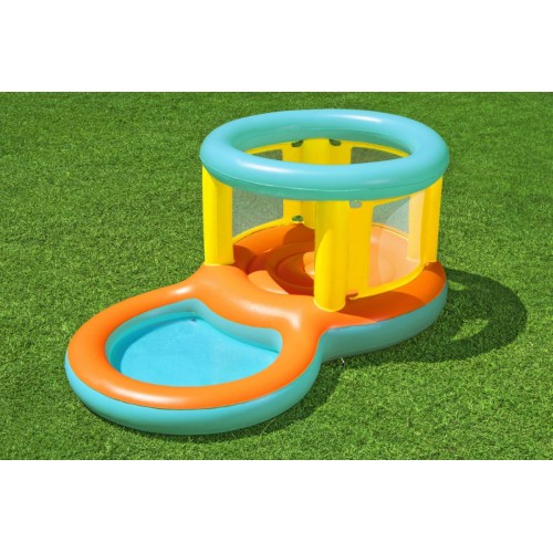 Nafukovací skákání 2v1 se sprchovou vaničkou pro děti 3+ BESTWAY 239X142X102