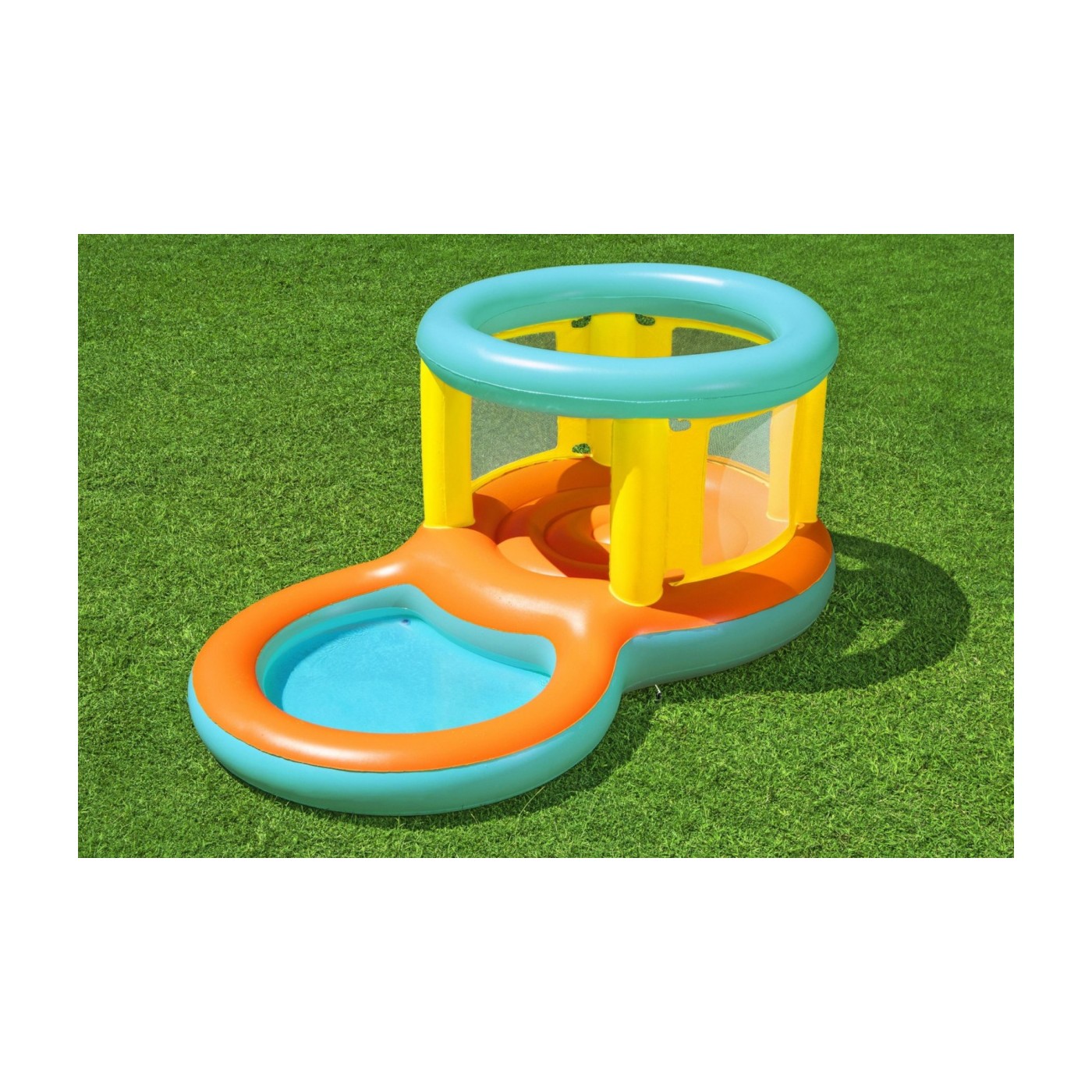 Nafukovací skákání 2v1 se sprchovou vaničkou pro děti 3+ BESTWAY 239X142X102